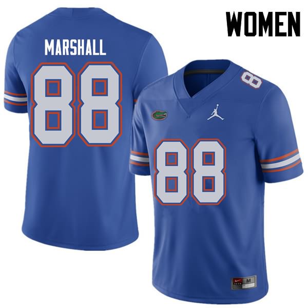 NCAA Florida Gators Wilber Marshall Women's #88 Jordan Brand Royal Stitched Authentic College Football Jersey JWP5764XE